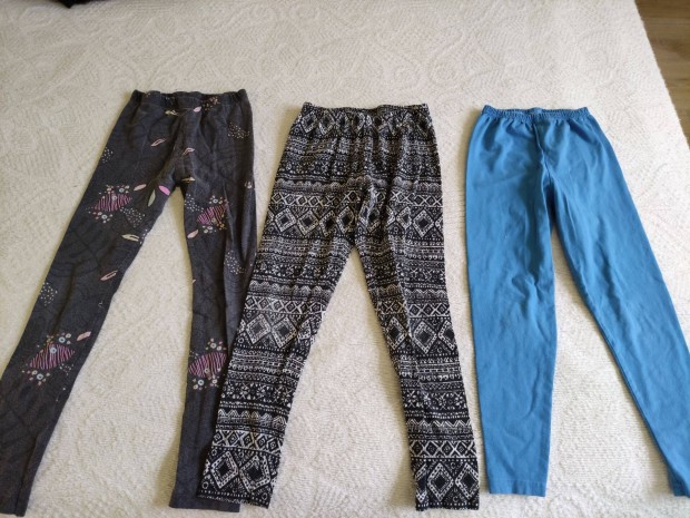 122/128-as 3 db lányka leggings