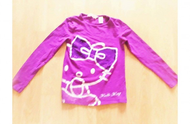 122/128 jszer 1kz H&M cuki flitteres Hello Kitty mints pl fels