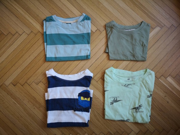 122, 128, H&M, fiú, póló, rövid ujjú, csomag, ruhacsomag