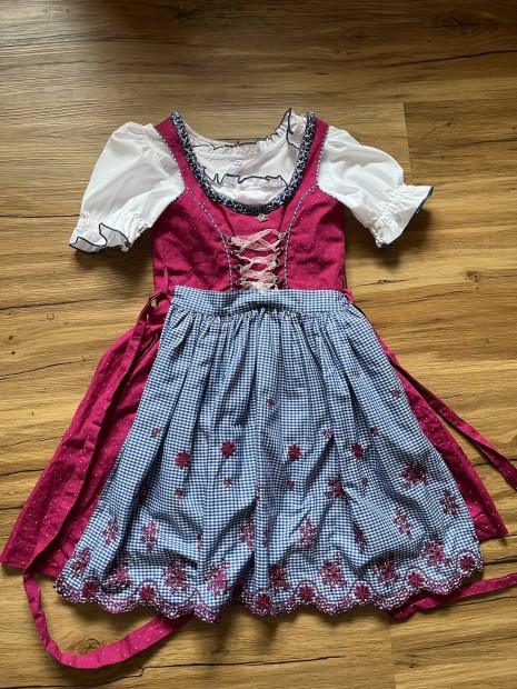 122-es pink-kk Kislny Dirndl ruha blzzal