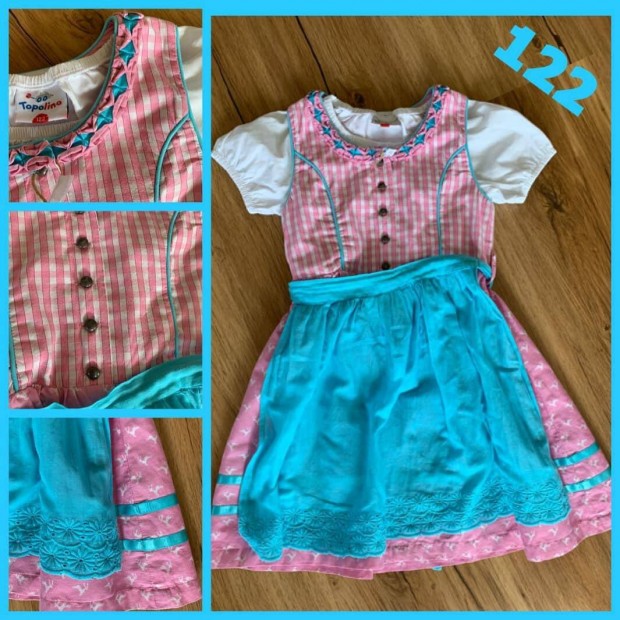 122-es rzsaszn-kk Kislny Dirndl ruha blzzal