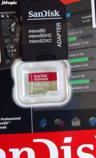 128GB Sandisk Extreme memria krtya+adapter jonnan. Postzom is!