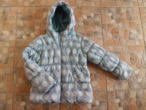 128-as Next 3 rétegű pöttyös lány téli kabát