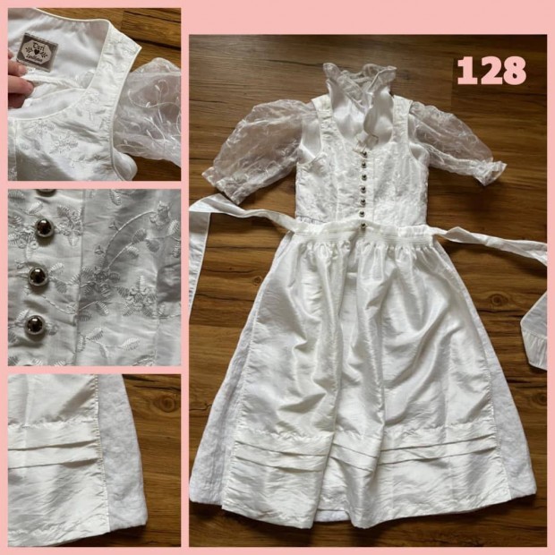 128-as fehr Dirndl ruha blzzal