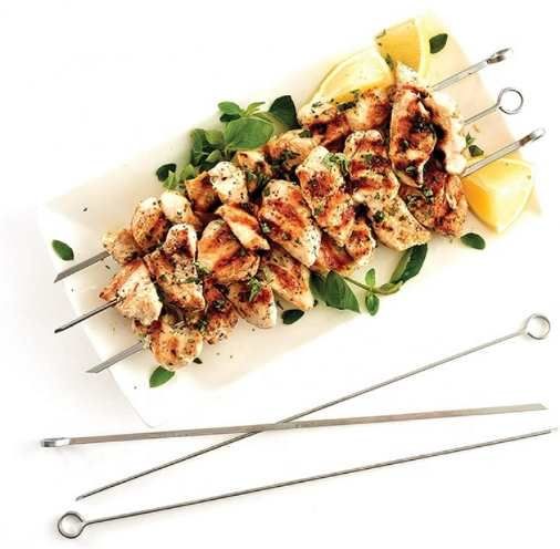 12 db Saválló BBQ hústŰ, Nyárs 42cm x3mm-es (2186)