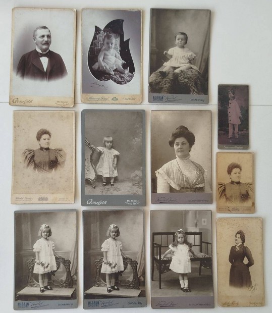 12 db antik vizit kártya fotó. 1900 as évek eleje