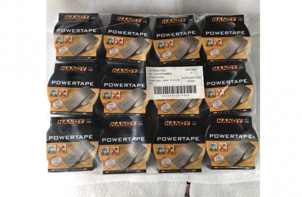12 tekercs Extra erős szürke öntapadó PVC hobbi ragasztószalag