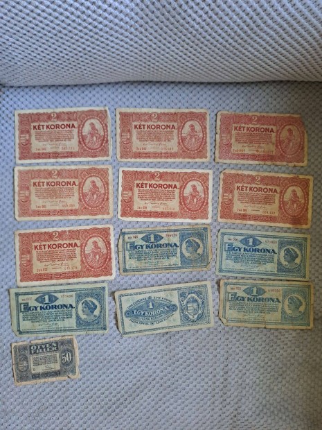 12db regi magyar papirpenz 1920-bol egyben