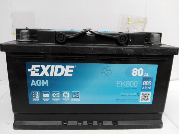 12v80ah Exide AGM akkumulátor 3 hónap garanciával