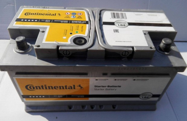 12v85ah Continental akkumulátor 3 hónap garanciával