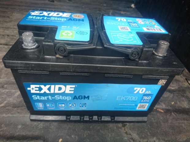 12v 70ah Exide start stop akkumultor 3 hnap garancival