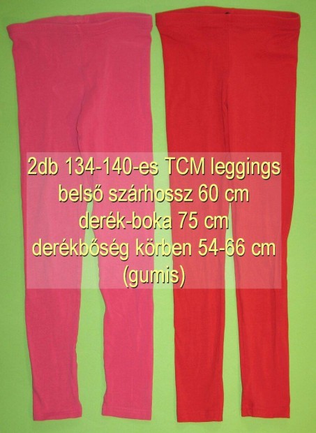 134-140-es 2db TCM pamut leggings bh 60 cm nagyon szp Bp. 12.ker