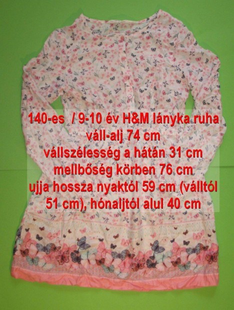 140 -es / 9-10 v H&M hossz ujj lnyka ruha mrtem Bp. 12. ker