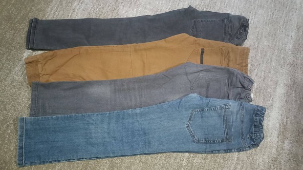 146/152 Denim, Benetton stb. rugalmas, knyelmes nadrgok