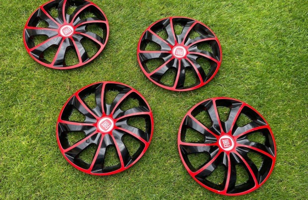 14" fekete-piros dísztárcsák középen Fiat felirattal