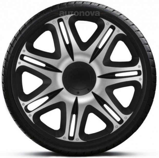 14"-os Nascar Silver-Black dsztrcsa garnitra (4darab)