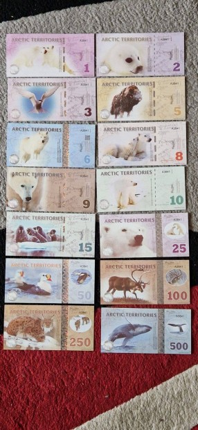 14 db-os Artic Territories Polar Dollars egyben