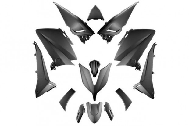 14 db-os idomkészlet, fekete matt Yamaha Tmax 530 2015 - 2017