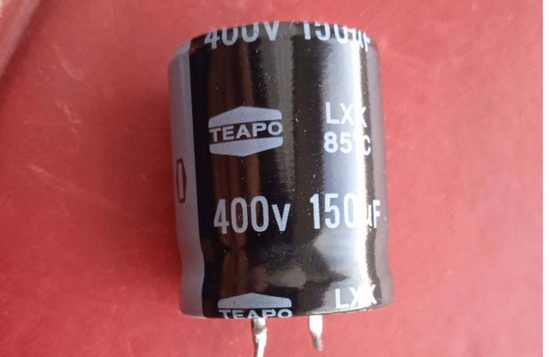 150 uf , 400 V DC kondenztor , Teapo , 30 x 24 mm., snap-in