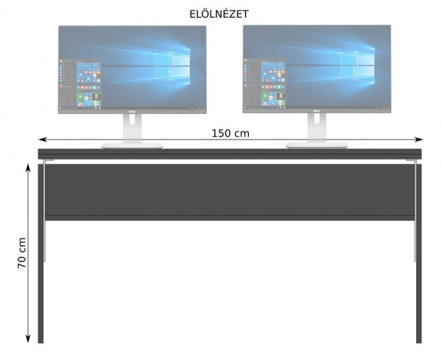 150x100 cm-es asztal, kt kln llthat magassg asztallappal