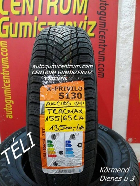 155/65r14 tli gumi jak -Tracmax. 13.500 Ft