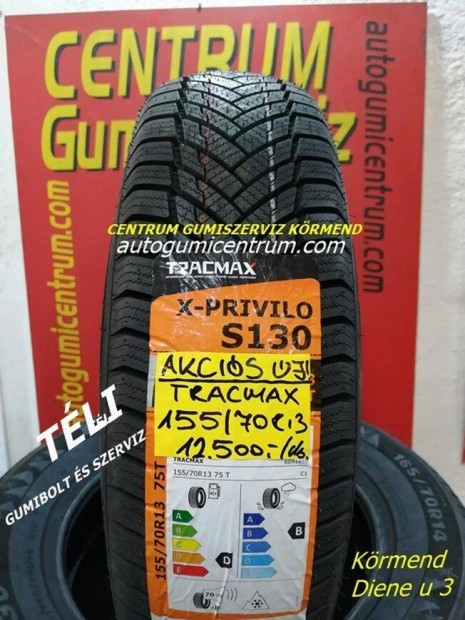 155/70r13 tli gumi jak -Tracmax. 12.500 Ft