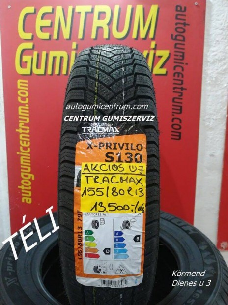 155/80r13 tli gumi jak -Tracmax. 13.500 Ft