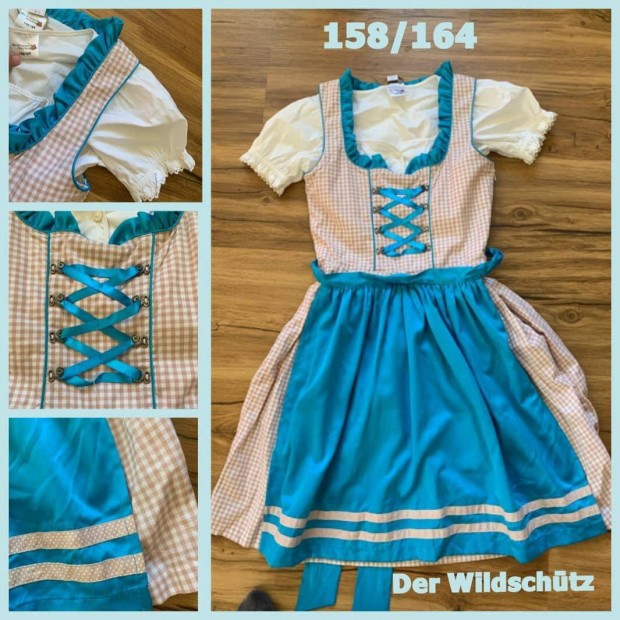 158/164-es bzs kocks Dirndl ruha blzzal /Wildschtz/