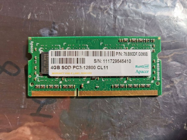 15/1 Apacer 75.B93DF.G090B 4G 3 hónap garancia PC3 DDR3 memória