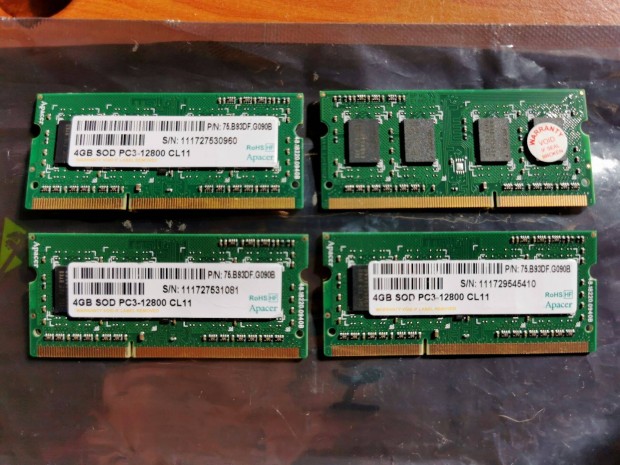 15/3 Apacer 75.B93DF.G090B 16GB 3 hónap garancia PC3 DDR3 ram kit