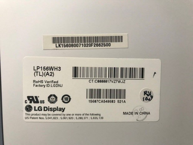 15.6 HD Slim LED fnyes kijelz, LP156WH3 (TL)(A2), 40 pin