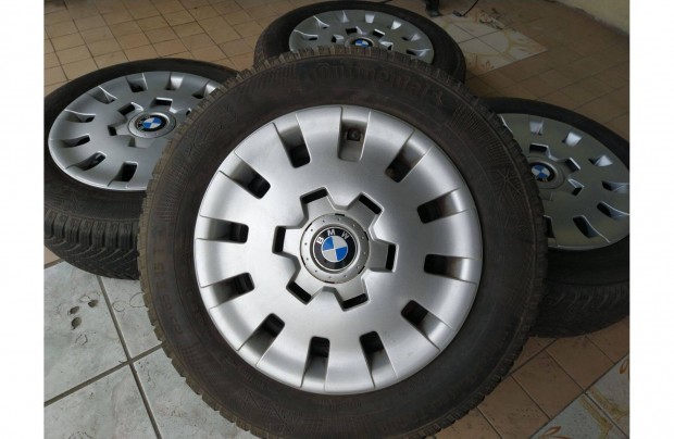 15" gyri 6,5Jx15 BMW E46 lemezfelni dsztrcskkal elad, tli gumi