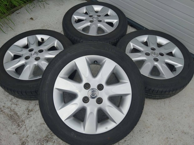 15" gyári Nissan Enkei alufelni Micra, Note 4x100 nyári gumik