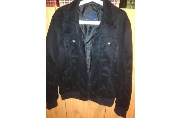 15 ezres Zara XL-es velr fekete dzseki jacket XL vadonat j !