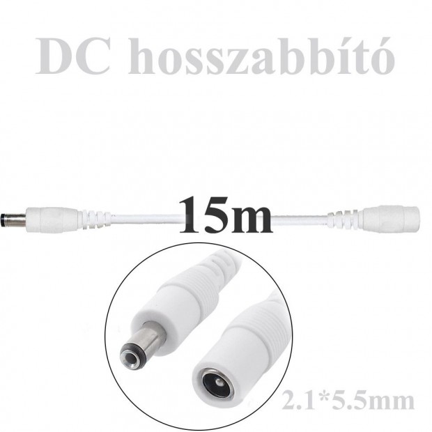 15m-es fehr DC hosszabbt, dug-aljzat 5.5 * 2.1MM