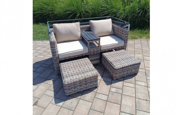 160x80 cm-es prémium rattan kerti bútor nagyon szép állapotban