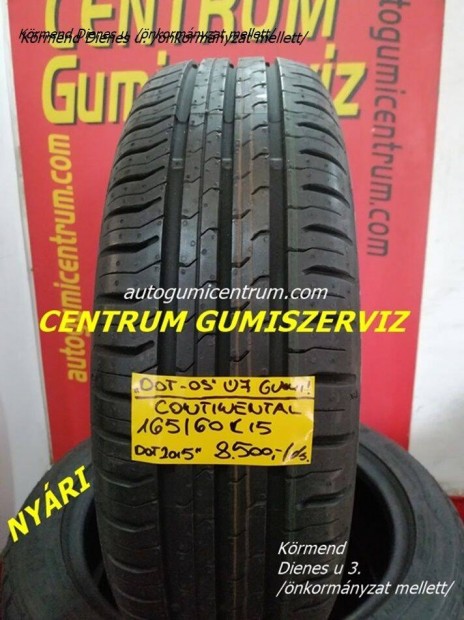 165/60r15 új nyári gumi Continental 4db 8.500 Ft