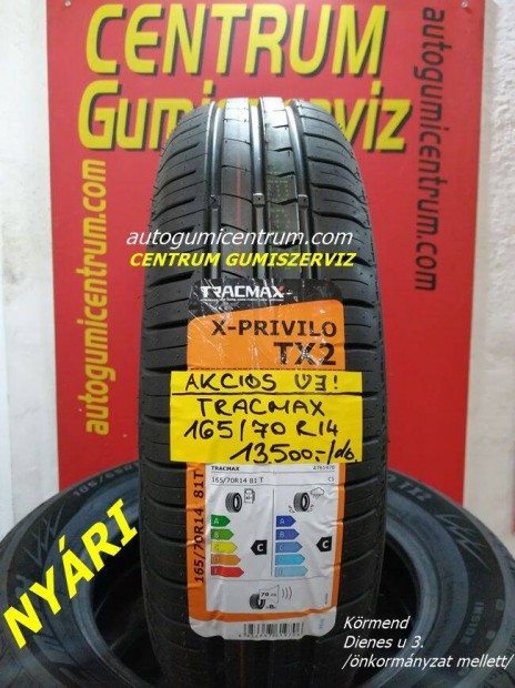 165/70r14 Tracmax j nyri gumi 13.500 Ft