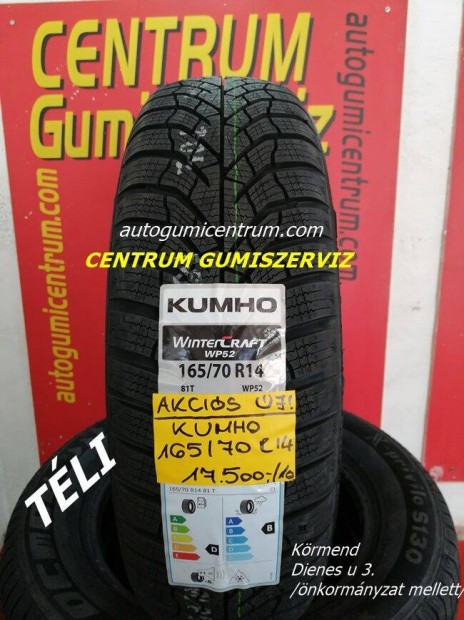 165/70r14 tli gumi jak -Kumho. 17.500 Ft