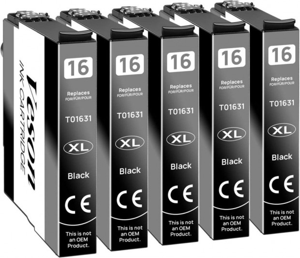 16XL Kompatibilis Fekete Tintapatron Epson WorkForce 5db