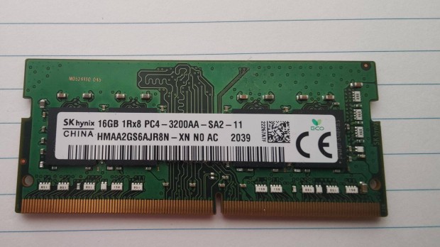 16 GB DDR4 3200 Sodimm - laptop memria - notebook RAM