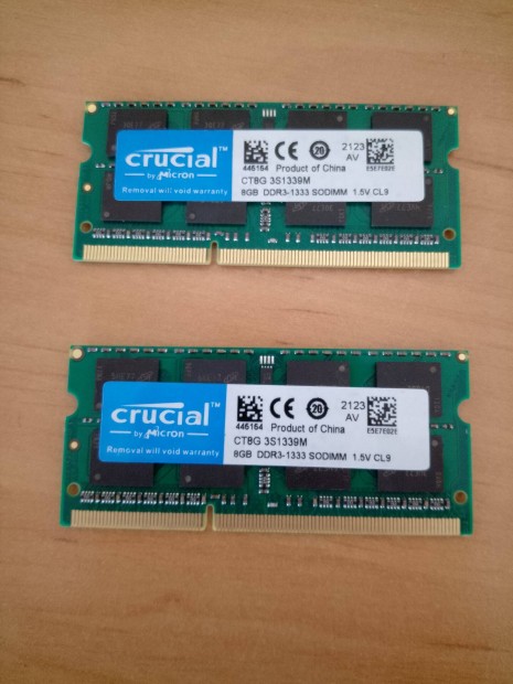 16 GB Laptop RAM (2x8gb) ddr3 ram 1333mhz Crucial ingyen Posta
