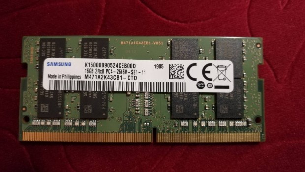 16 Gb Samsung DDR4 laptop ram elad