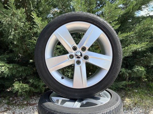 16" 5x100 gyári Skoda/VW alufelni nyárigumikkal!