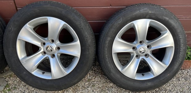 16" gyári Skoda alufelni jó nyári gumival