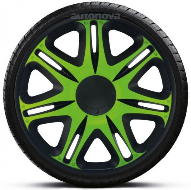 16"-os Nascar Green-Black dsztrcsa garnitra (4darab)