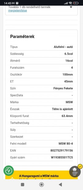 16 colos alufelni 4x100