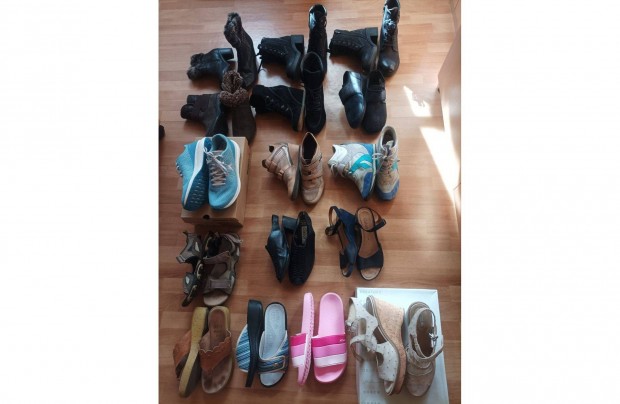 16 pár 39-es női cipő Geox, Gabor, Remonte, Romika, Reebok
