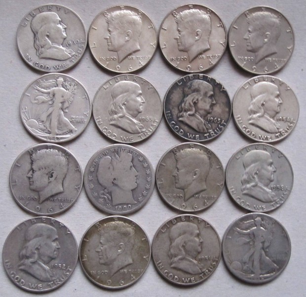 16db fl dollr USA half dollar 1964 Kennedy 1/2 Dollar