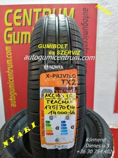 175/70R14 Tracmax akcis nyri gumi 14.000 Ft